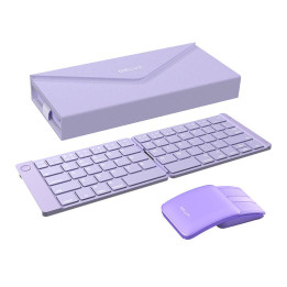Комплект складной беспроводной клавиатуры Delux KF10 и мыши MF10PR (QWERTY)