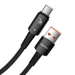 Cable USB-A a USB-C, Essager, EXC7A-CGB01-P, 100W, 0,5 m (negro)