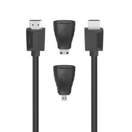 Hama HDMI 2.0B 4K, 1,5 м + переходник мини/микро HDMI