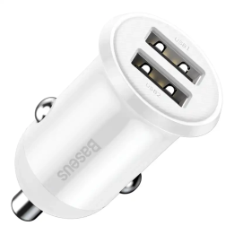 Cargador de coche Baseus Grain Pro 2x USB 4.8A (blanco)