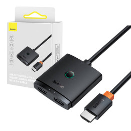 Переключатель HDMI Baseus с кластером кабелей длиной 1 м, черный