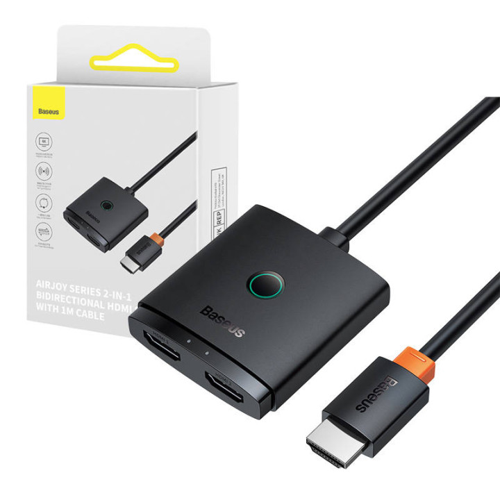 HDMI-Switch Baseus mit 1 m Kabelcluster Schwarz