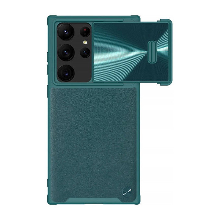 Funda Nillkin CamShield Leather S para Samsung Galaxy S23 Ultra (Verde exuberante)