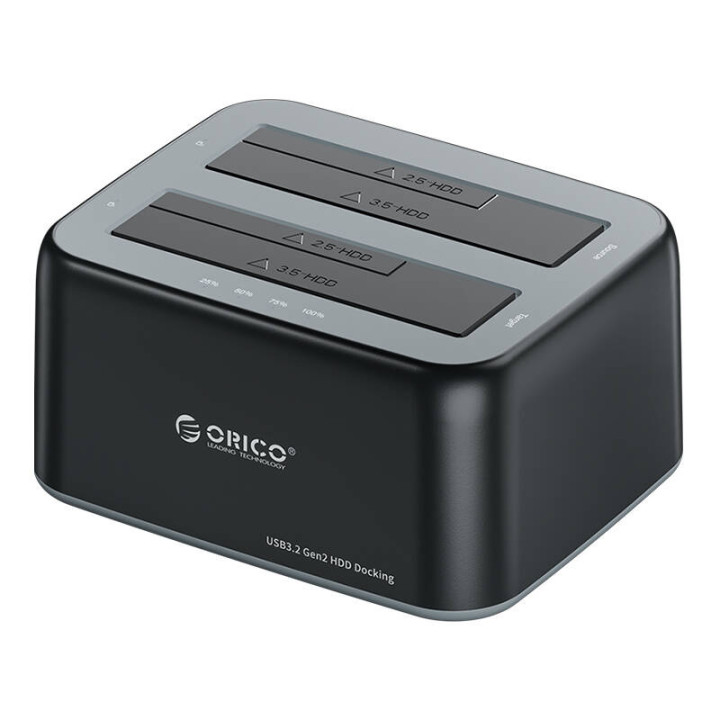 Док-станция Orico для 2,5"/3,5" HDD/SSD, 5Гбит/с, USB-A на USB-B с функцией клонирования (черный)
