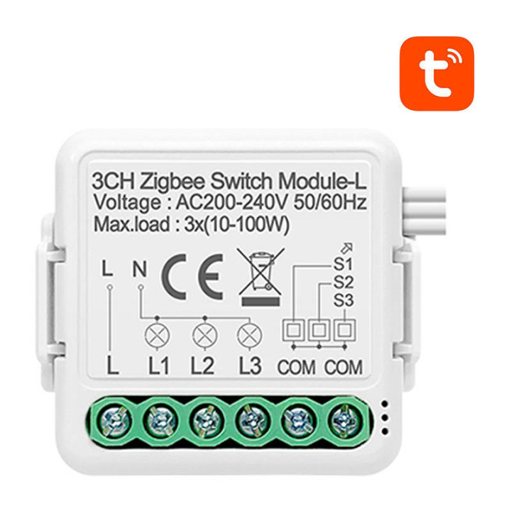Smart Switch Modul ZigBee Avatto N-LZWSM01-3 No Neutral TUYA