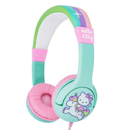 Проводные наушники для детей OTL Hello Kitty Rainbow (бирюзовые)