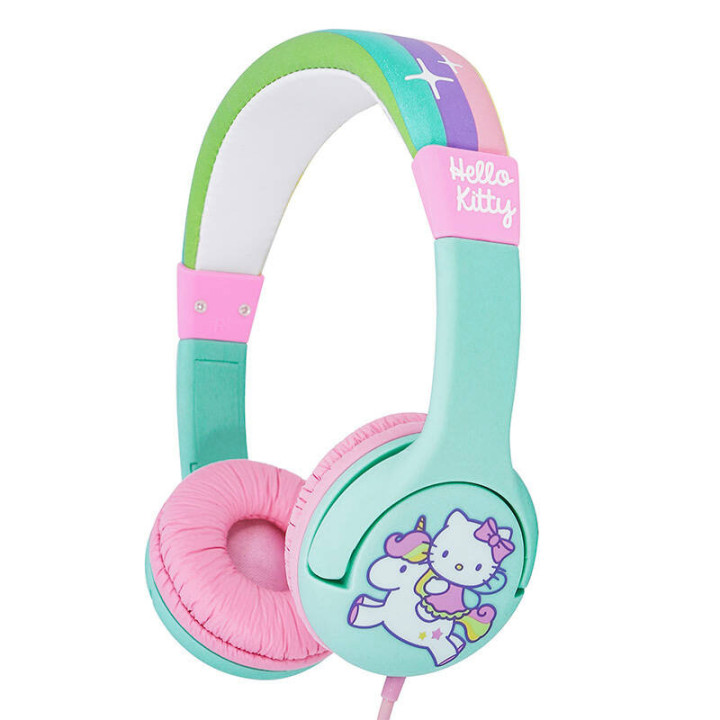 Słuchawki przewodowe dla dzieci OTL Hello Kitty Rainbow (turkusowe)