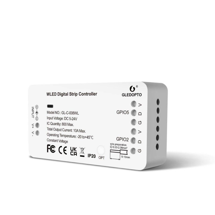 Контроллер LED RGBIC ESP8266 5~24В 10А WIFI WLED HOME ASSISTANT