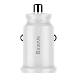 Cargador de coche Baseus Grain 2x USB 5V 3.1A (blanco)