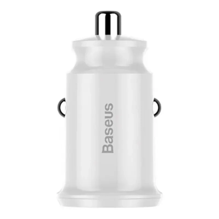 Cargador de coche Baseus Grain 2x USB 5V 3.1A (blanco)