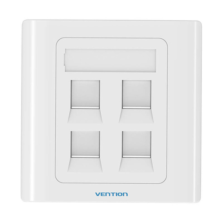 4-Port-Keystone-Wandplatte 86 Typ Vention IFCW0 Weiß