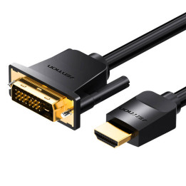 Кабель HDMI do DVI (24+1) Vention ABFBF 1 м, 4K 60 Гц/1080P 60 Гц (черный)