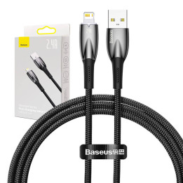 Cable USB para Lightning Baseus Glimmer Series, 2.4A, 1m (Negro)