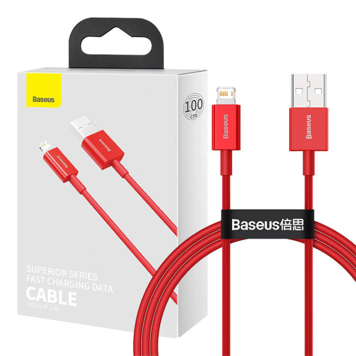 Cable Baseus Serie Superior USB a iP 2.4A 1m (rojo)