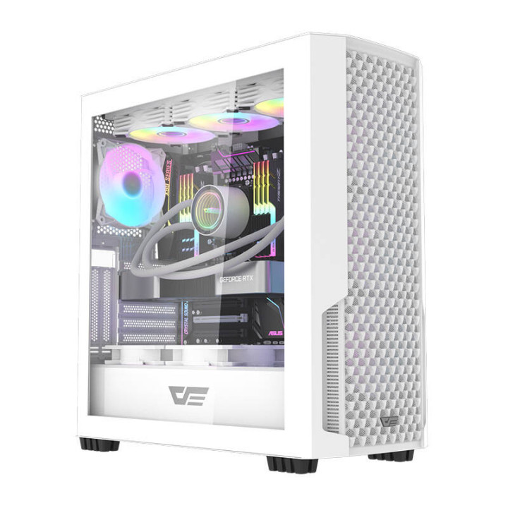 Компьютерный корпус Darkflash DF2100 + 4 вентилятора ARGB (белый)