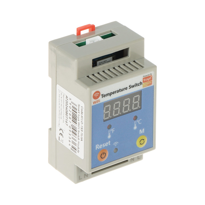 SMART-SCHALTER MIT TEMPERATURMESSUNG ATLO-TS3-TUYA Wi-Fi, Tuya Smart