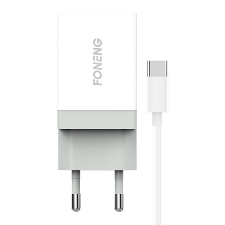Быстрое зарядное устройство Foneng 1x USB K210 10,5 Вт + кабель USB Type C 1 м