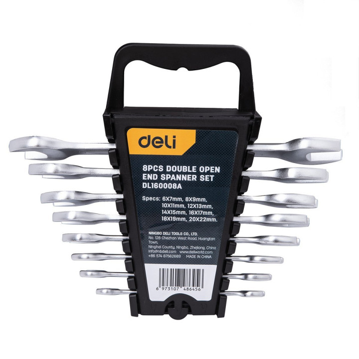 Наборы двойных рожковых ключей, 8 шт. Deli Tools EDL160008A