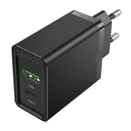Cargador de pared EU USB-A(18W) USB-C(20W) Vention FBBB0-EU 2.4A PD3.0 (negro)