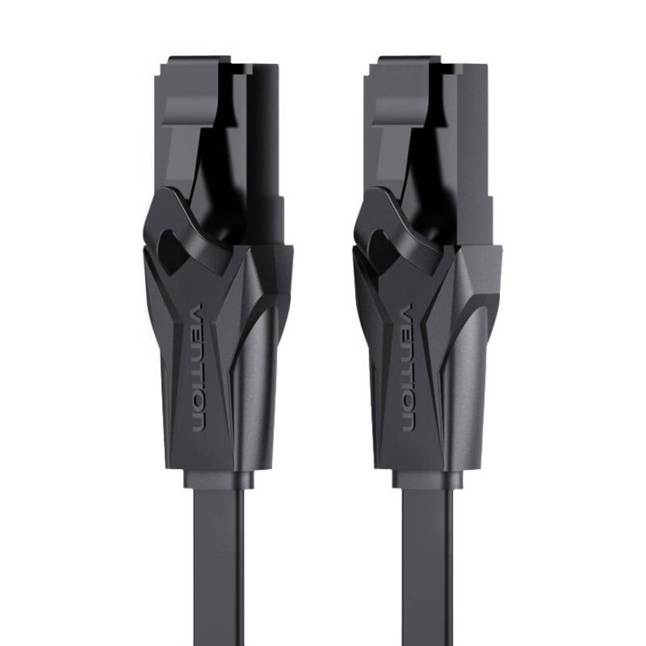 Flat UTP Cat. network cable. 6 Vention IBABE RJ45 Ethernet 1000Mbps 0.75m, black