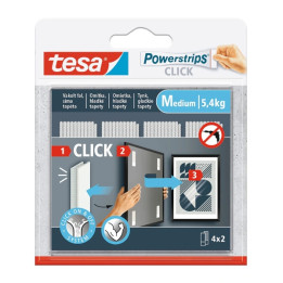 САМОКЛЕЯЩИЕСЯ МОНТАЖНЫЕ ПОЛОСКИ POWERSTRIPS-CLICK/MEDIUM TESA