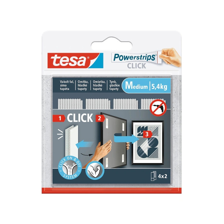 SELF-ADHESIVE MOUNTING STRIPS POWERSTRIPS-CLICK/MEDIUM TESA