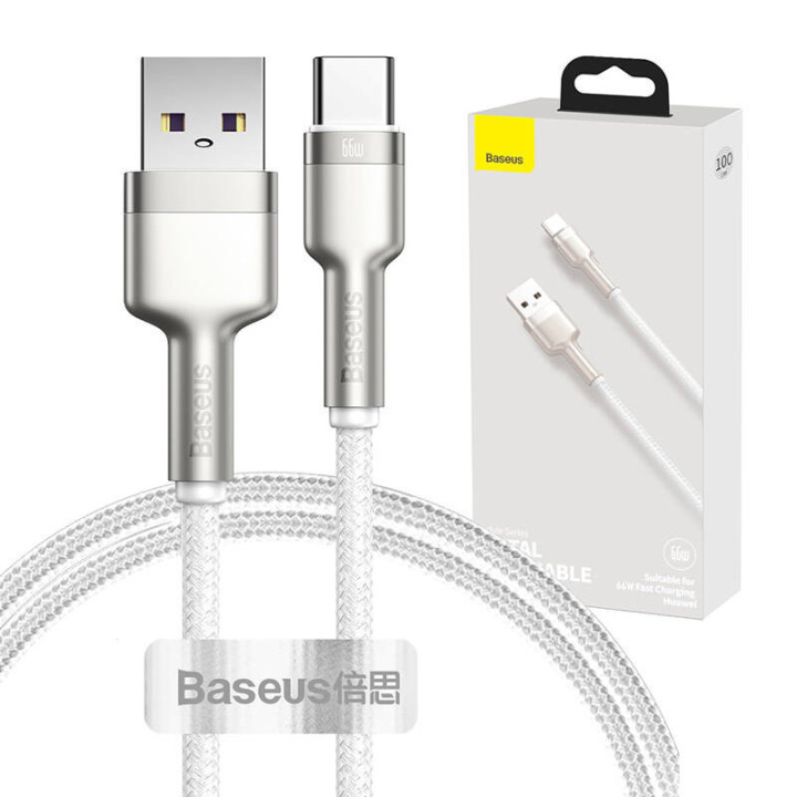 Cable USB para USB-C Baseus Cafule, 66W, 1m (blanco)