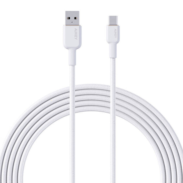 Cable USB-A a USB-C Aukey CB-NAC2, 60W, 1,8m (blanco)