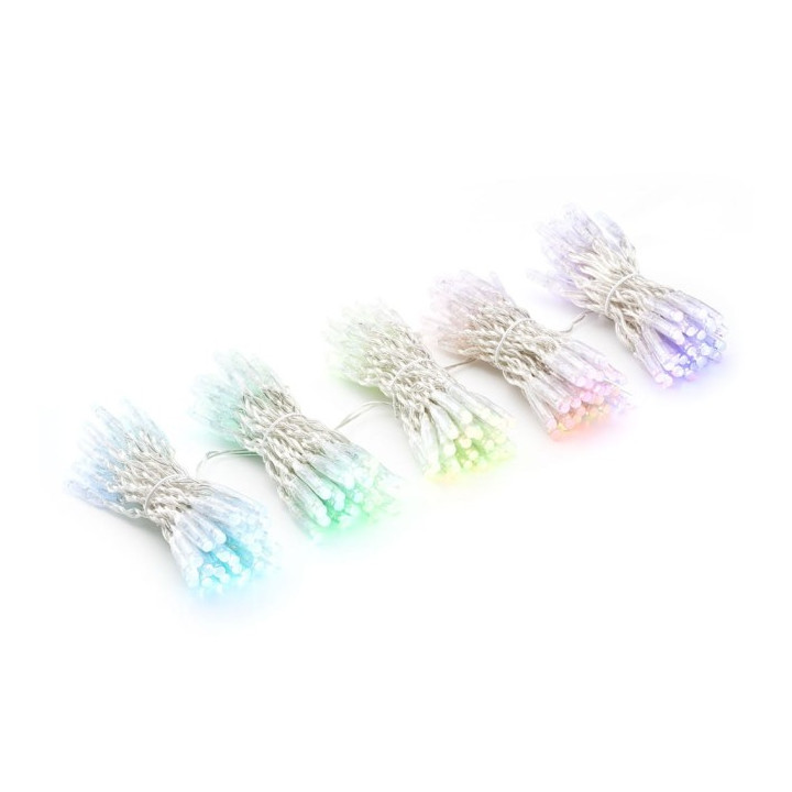Twinkly Pro PLC Capsule 5 drops by 50 Pixels Curtain, 250 LED RGBW,Transparent wire,IP65