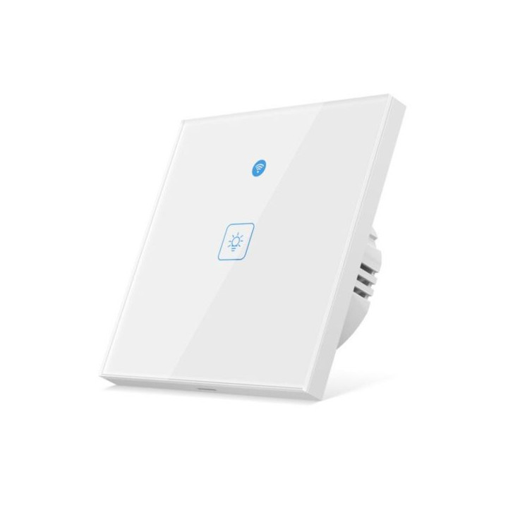 Woolley 1-Gang Smart WiFi eWeLink Wand-Touch-Schalter mit integriertem Radar-Bewegungssensor (weiß)