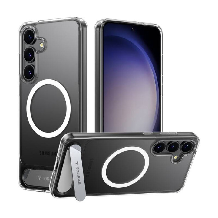 Funda para teléfono Torras Pstand Series para Samsung S25 (transparente)