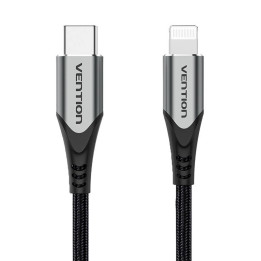Кабель USB-C 2.0 — Lightning Vention TACHH 2 м MFi Серый