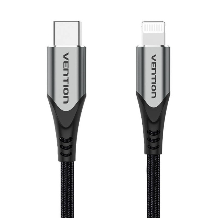 Cable USB-C 2.0 a Lightning Vention TACHH 2m MFi Gris
