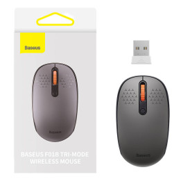 Ratón inalámbrico Baseus F01B Tri-modo 2.4G BT 5.0 1600 DPI (gris esmerilado)