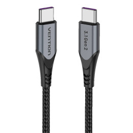 Cable USB-C a USB-C 100W Vention TAHHD 5A 0,5 m USB 3.1 Gen2 4K (gris)
