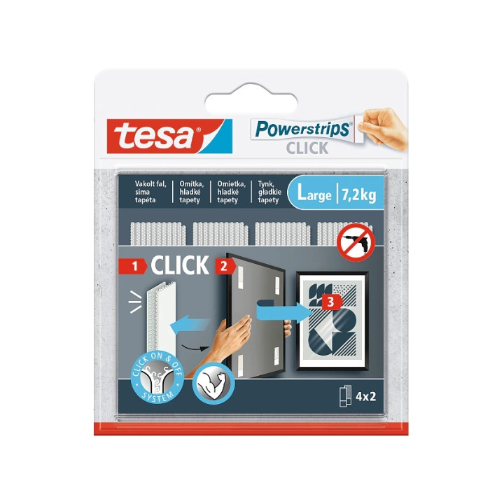 SELF-ADHESIVE MOUNTING STRIPS POWERSTRIPS-CLICK/LARGE TESA