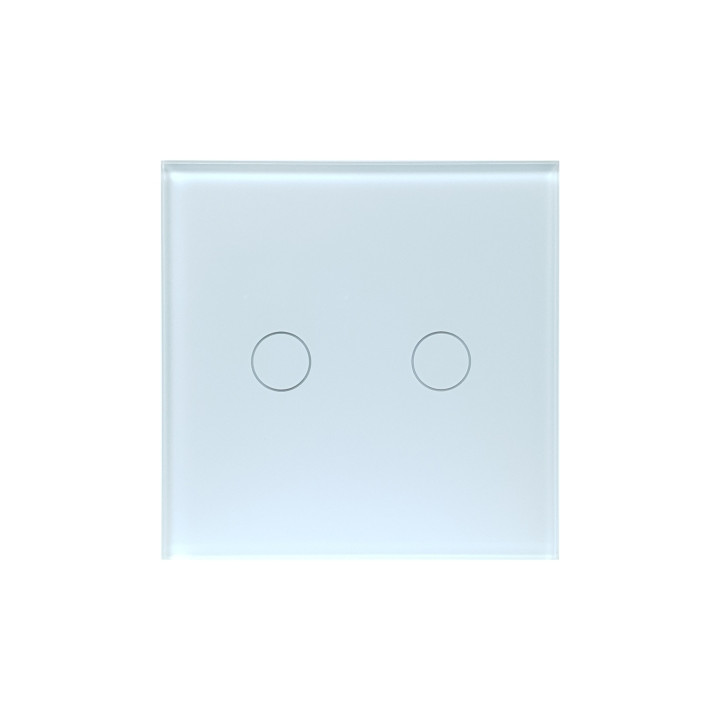SmartWise T4 EU 2C UNI (R3), weiß, 2-Gang, WiFi+RF intelligenter Lichtschalter (funktioniert mit einem einzelnen stromführenden 