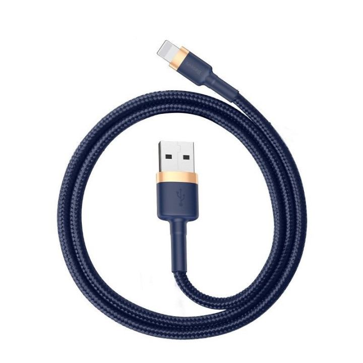 Cable Lightning Baseus Cafule 2.4A 1m (Oro+Azul oscuro)