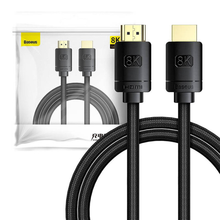 Кабель Baseus High Definition Series HDMI 2.1, 8K, 60 Гц, 3D, HDR, 48 Гбит/с, 3 м (черный)