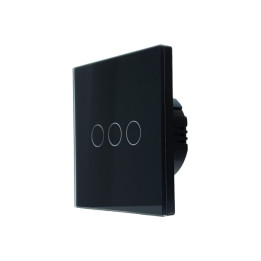 SmartWise T63 UNI Wi-Fi + eWeLink-Remote, 3-клавишный интеллектуальный настенный выключатель, универсальная проводка, черная сен