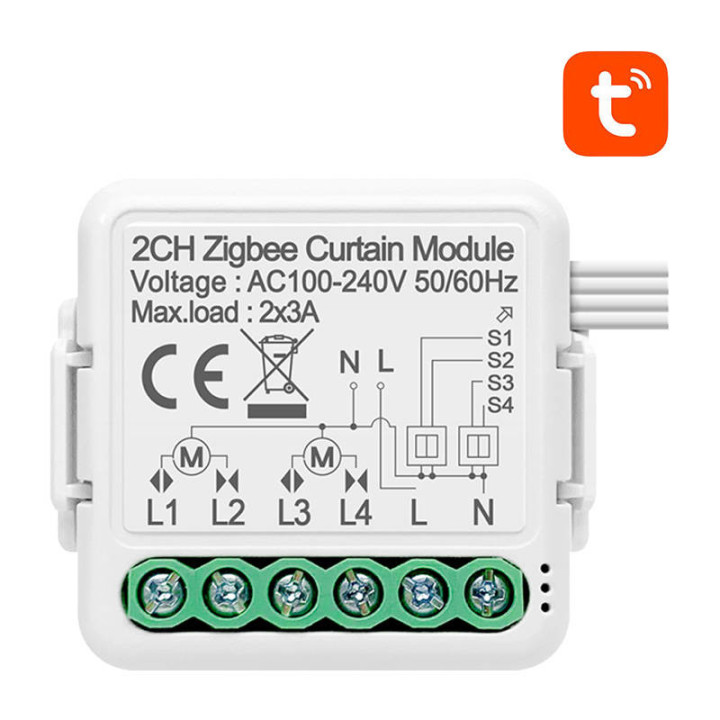 Intelligentes Vorhangschaltermodul ZigBee Avatto N-ZCSM01-2 TUYA