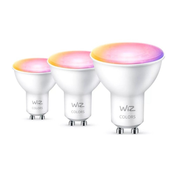 WiZ,GU10 точечный,4,7Вт,2200-6500 (RGB),PAR16,GU10,3 шт источник света
