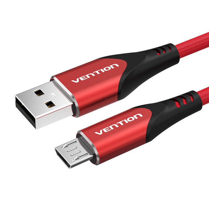 Kabel USB 2.0 auf Micro USB Vention COARG 3A 1,5 m (Rot)