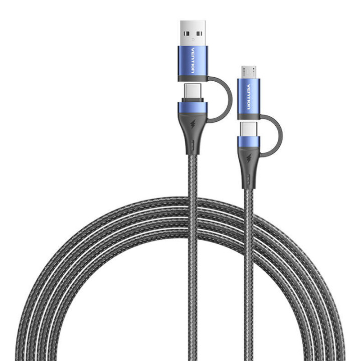 Кабель 4в1 USB 2.0 Vention CTLLH 2м (черный)