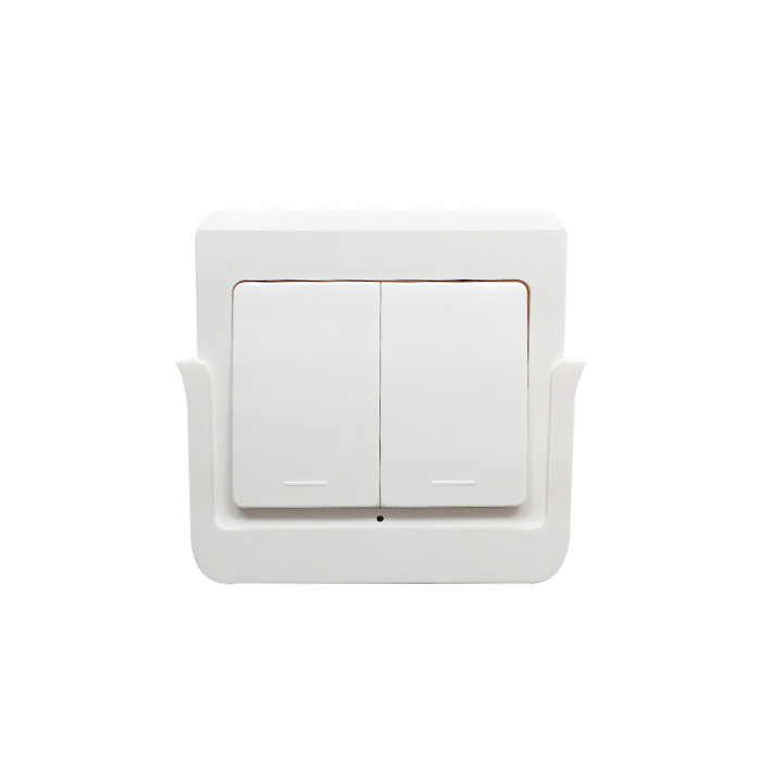 SmartWise RFM2 2-gang wireless RF wall switch, removable from holder