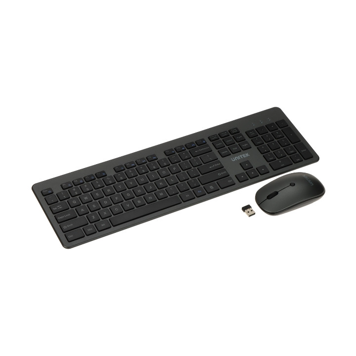 ZESTAW BEZPRZEWODOWEJ KLAWIATURY I MYSZY OPTYCZNEJ T054AGY01-US, 1600 dpi QWERTY 2,4 GHz UNITEK