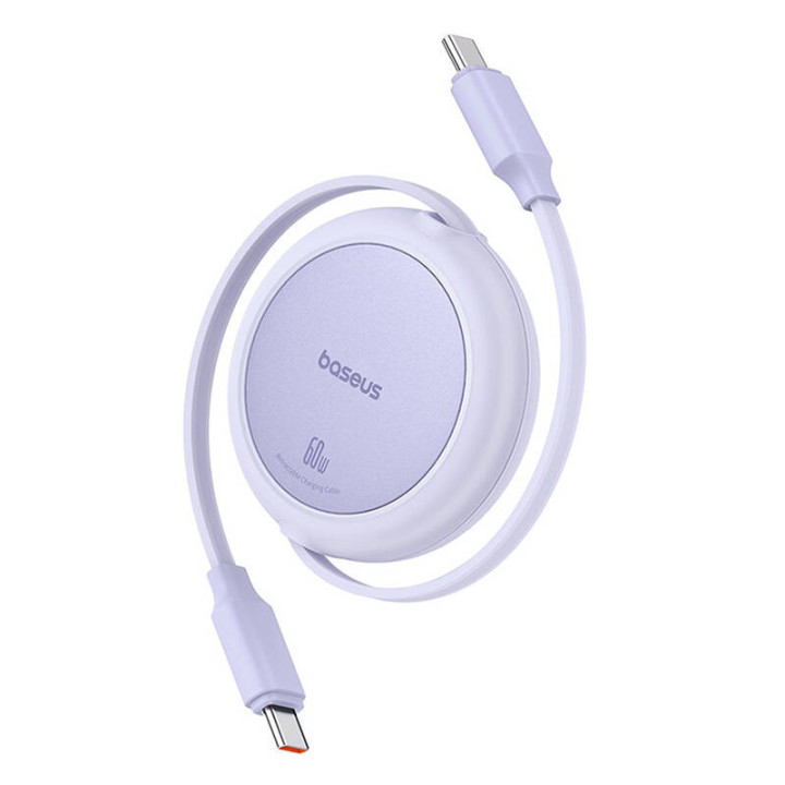 Baseus Free2Pull Mini USB-C auf USB-C 60W USB-Kabel, 1 m (lila)