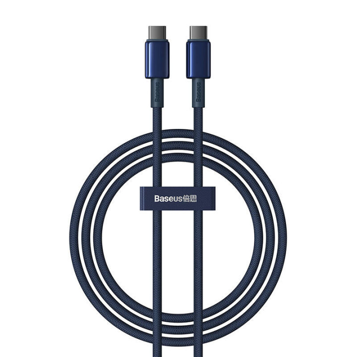 Kabel USB-C auf USB-C Baseus Tungsten Gold, 100 W, 1 m (niebieski)