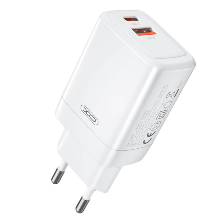Зарядное устройство XO CE16, 45 Вт, 1x USB-C, 1x USB-A