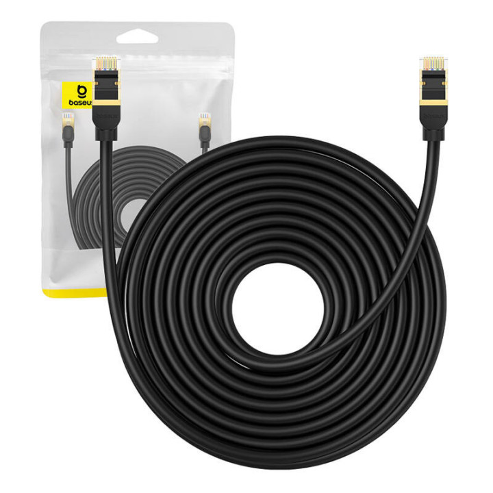 Сетевой кабель Cat.8 Baseus Ethernet RJ45, 40 Гбит/с, 10 м (черный)